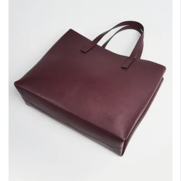 VALENTINO Burgundy Leather V-Ring Tote Bag - Picture 3 of 16